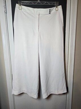 WHBM White Cropped Wide Leg Pants Size 10